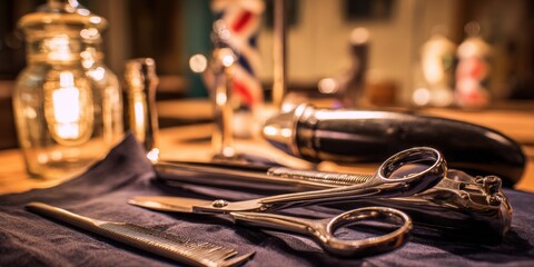 Barbershop tools and equipment ready for grooming