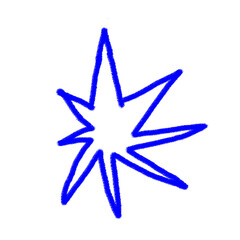 navy blue star icon doodle illustration for scrapbook. PNG