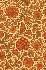 Seamless Vintage Floral Pattern with Elegant Decorative Blossoms