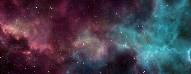 Obraz premium Celestial Tapestry: Witness the cosmos unfold in this awe-inspiring image of a vibrant, multicolored nebula. Capturing the magic and mystery of deep space.