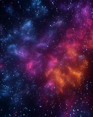 Fototapeta premium Cosmic Canvas: A vibrant canvas of stars and nebulae unfolds, a breathtaking tapestry of the universe's grandeur.