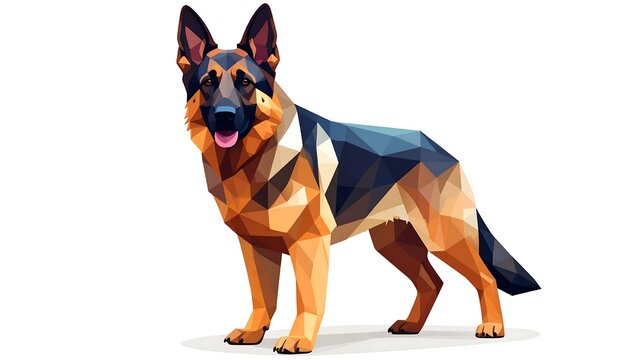 Polygonal German Shepherd