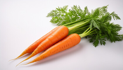 Pair Of Carrots On A Plain White Backdrop