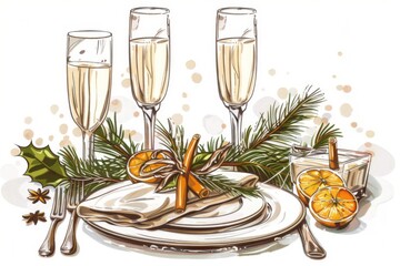 Elegant Eggnog Table Setting