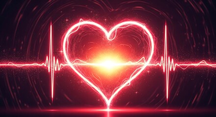 Obraz premium Heart Beat, Health, Love, Wellbeing, Vital Sign.