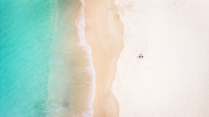 Minimal Aesthetic Sunbathing on Quiet Beach