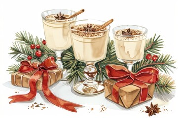 Elegant Christmas Eggnog Dessert Table