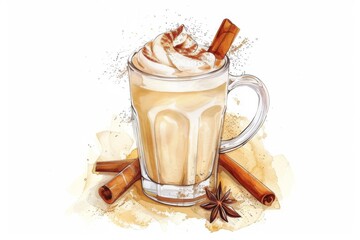 Eggnog Latte Art Illustration
