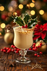 Festive Glass of Eggnog