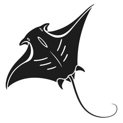 Stingray silhouette vector illustration set vector.
