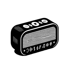 Modern Compact Portable Bluetooth Speaker Vector Illustration