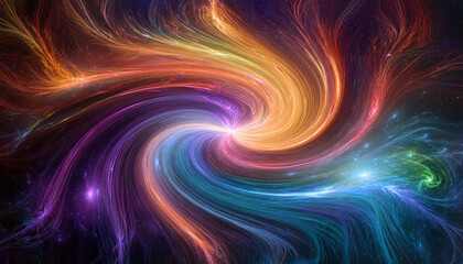 Fototapeta premium Vibrant Cosmic Nebula Swirls Abstract Digital Art With Glowing Energy And Ethereal Textures