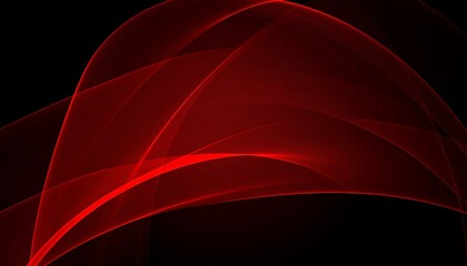 Abstract red curves on black background