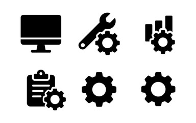 Comprehensive technical icons set for digital and print design projects