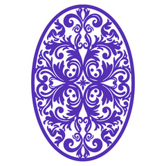 Purple Calligraphy Oval Ornament