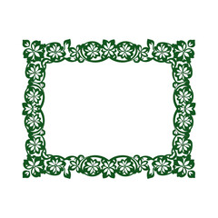 Green Leaf Pattern Square Frame