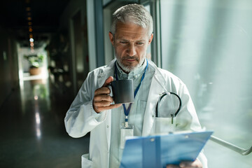 Doctor reviewing patient chart