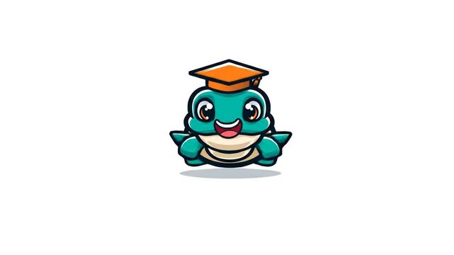 Cute turtle graduate