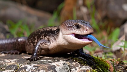 Fototapeta premium Close-up of a lizard on a rock