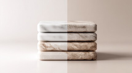 Elegant marble coaster set displayed on table contemporary home decor minimalist style neutral tones aesthetic appeal