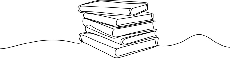 Stacked books with flowing lines book stack reading