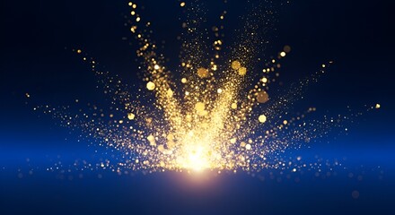 "Elegant Dark Blue & Golden Holiday Sparkle Background"