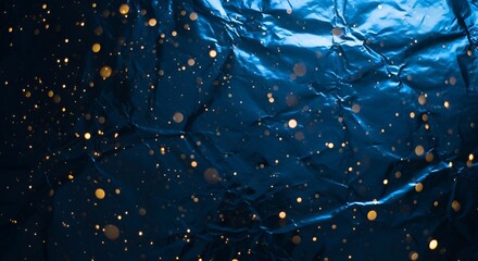 "Elegant Dark Blue & Golden Holiday Sparkle Background"