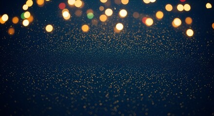 "Elegant Dark Blue & Golden Holiday Sparkle Background"