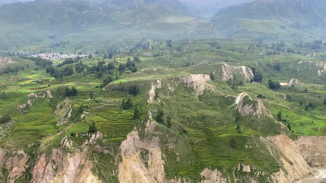 Colca Canyon, a river canyon in southern Peru famed as one of the world's deepest