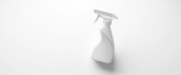 White spray bottle on pristine surface, fresh clean concept,  disinfectant,   decontamination