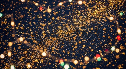 "Elegant Dark Blue & Golden Holiday Sparkle Background"
