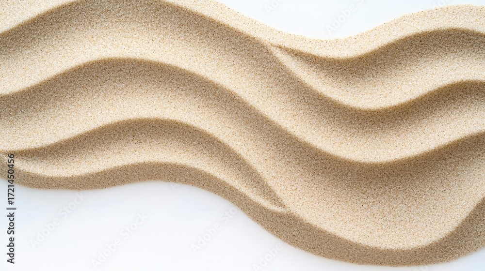 Poster A close-up view of a sandy surface with a textured, wavy pattern.