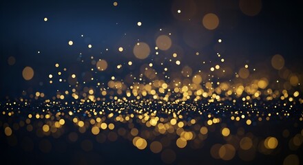 "Elegant Dark Blue & Golden Holiday Sparkle Background"