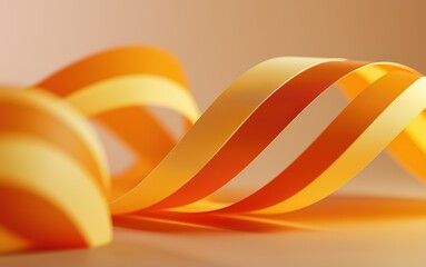 Elegant Abstract Background Of Gradient Orange And Yellow Ribbons Transitioning From Warm To Cool Tones