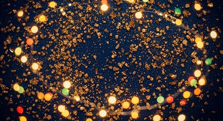 "Elegant Dark Blue & Golden Holiday Sparkle Background"