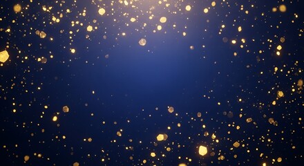 "Elegant Dark Blue & Golden Holiday Sparkle Background"