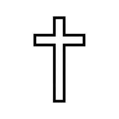 Simple Christian cross outline symbol icon
