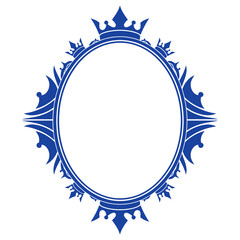 Blue Crown Oval Frame