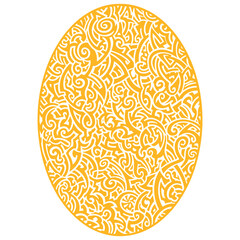 Yellow Abstract Oval Ornament