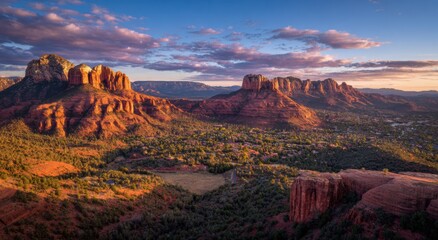 Naklejka premium Arizona Red Rock Sunset Panorama