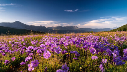 Fototapeta premium Purple Flowers In The Field