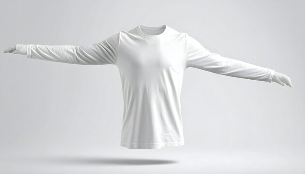 Unbranded long sleeve shirt made of soft cotton fabric suitable for casual daily wear and comfortable athletic performance clothing for men and women wanting a blank canvas for custom printed