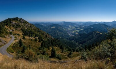 Obraz premium Mountain vista with winding road