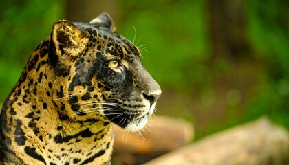 Close-up profile of a spotted cat