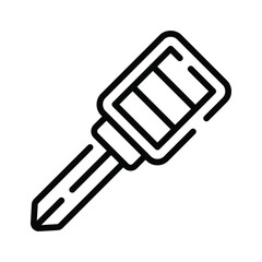 Vector line icon of car key for vehicle service projects.