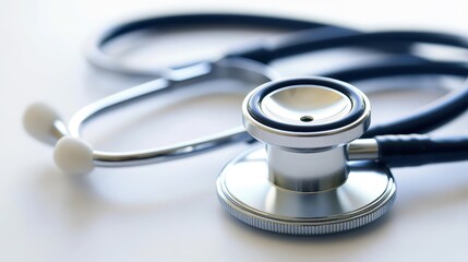 Close-Up of Stethoscope on White Background for Medical Concept