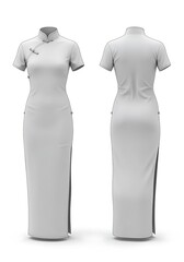 Traditional chinese cheongsam dress front and back view