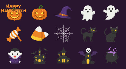 Happy Halloween Trick or Treat Icons