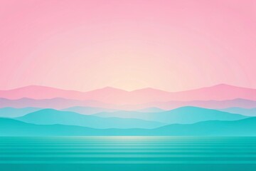 Serene Landscape of Layered Mountains and Calm Water at Sunset hills layers
