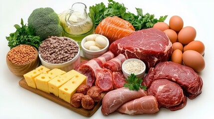 Fresh Ingredients for Healthy Meal Preparation and Cooking Display